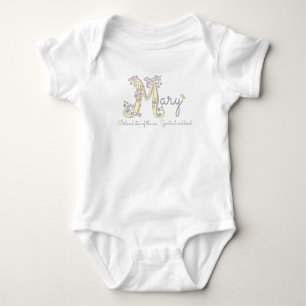 Mary baby girls M name and meaning custom clothes Bodysuit