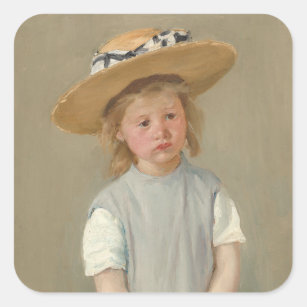 Mary Cassatt - Child in a Straw Hat Square Sticker
