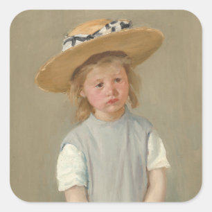 Mary Cassatt - Child in a Straw Hat Square Sticker