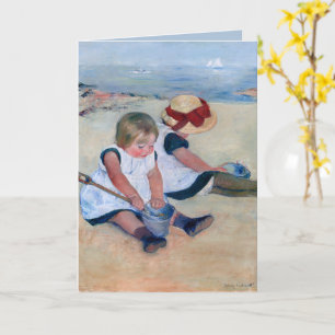 Mary Cassatt Children Playing on the Beach 1884  Card