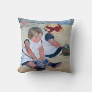 Mary Cassatt Children Playing on the Beach 1884  Cushion