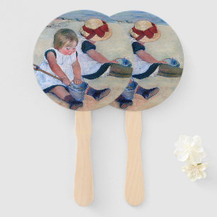 Mary Cassatt Children Playing on the Beach 1884  Hand Fan