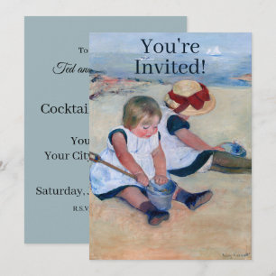 Mary Cassatt Children Playing on the Beach 1884  Invitation