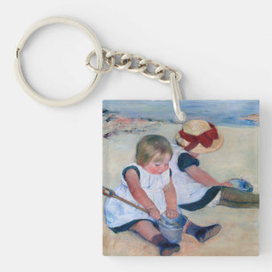 Mary Cassatt Children Playing on the Beach 1884  Key Ring