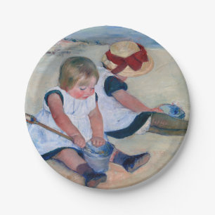Mary Cassatt Children Playing on the Beach 1884 Paper Plate
