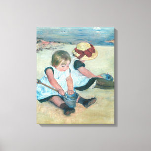 Mary Cassatt - Children Playing on the Beach Canvas Print