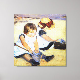 Mary Cassatt - Children Playing on the Beach Canvas Print