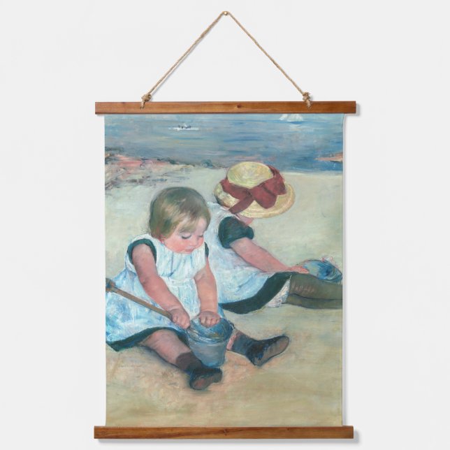 Mary Cassatt - Children Playing on the Beach Hanging Tapestry (Front)