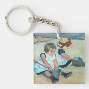 Mary Cassatt - Children Playing on the Beach Key Ring