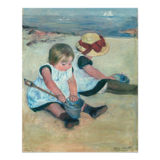 Mary Cassatt - Children Playing on the Beach Poster (Front)