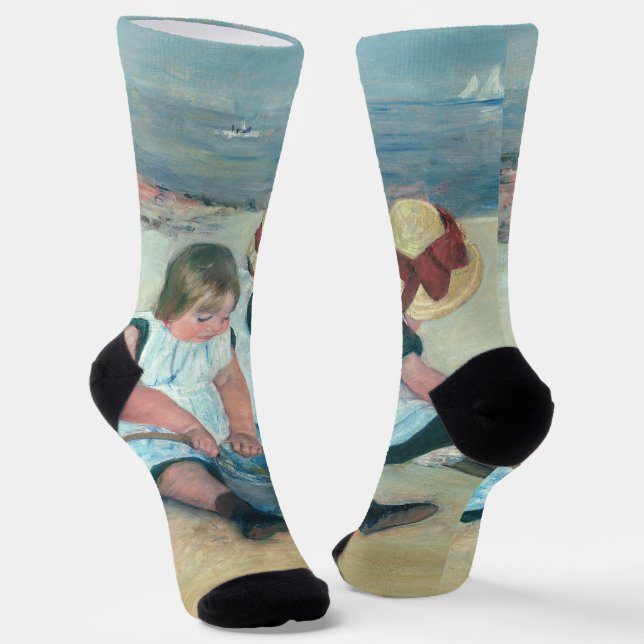 Mary Cassatt - Children Playing on the Beach Socks (Angled)