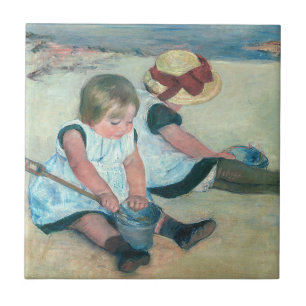 Mary Cassatt - Children Playing on the Beach Tile