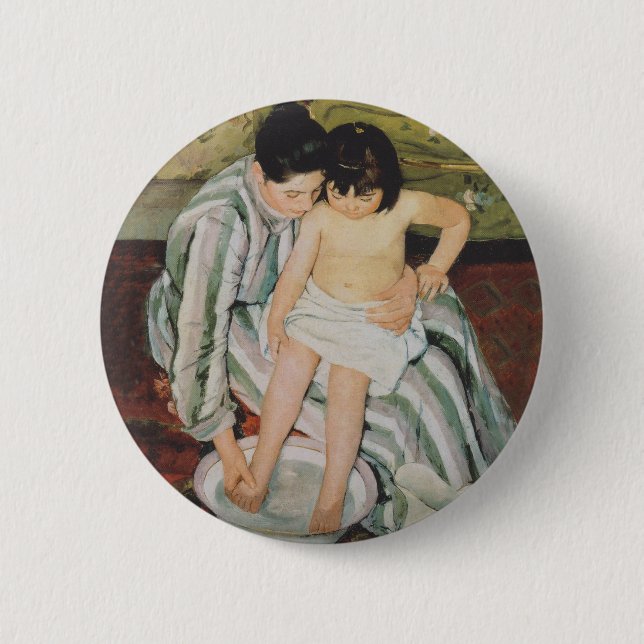 Mary Cassatt Child's Bath Painting 6 Cm Round Badge (Front)