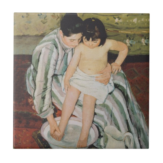 Mary Cassatt Child's Bath Painting Tile (Front)