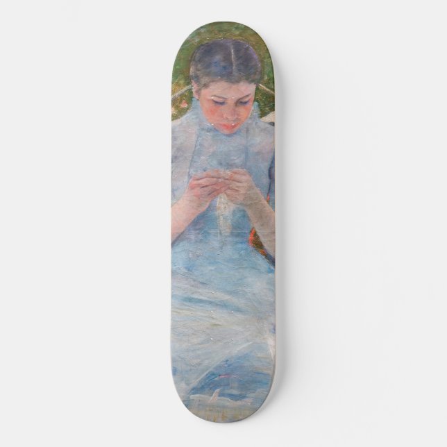 Mary Cassatt - Girl sewing in a Garden Skateboard (Front)