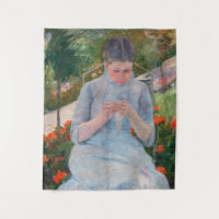 Mary Cassatt - Girl sewing in a Garden