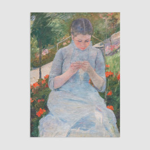Mary Cassatt - Girl sewing in a Garden Tissue Paper