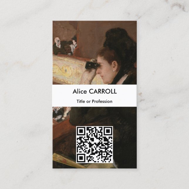 Mary Cassatt - In the Loge - QR Code Business Card (Front)