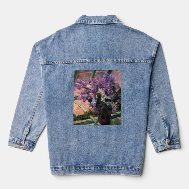 Mary Cassatt - Lilacs in a Window Denim Jacket (Back)
