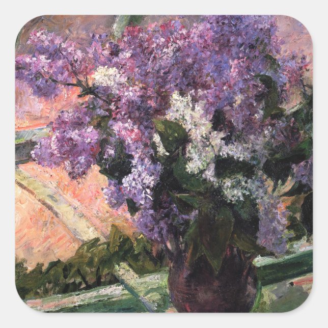 Mary Cassatt - Lilacs in a Window Square Sticker (Front)