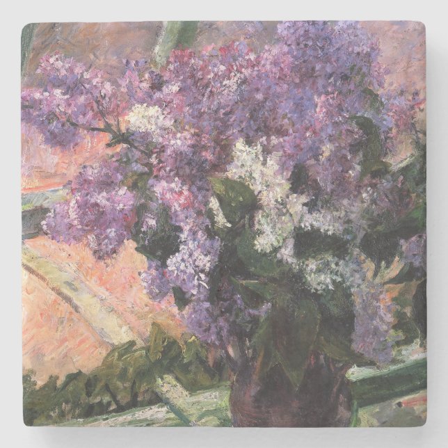 Mary Cassatt - Lilacs in a Window Stone Coaster (Front)