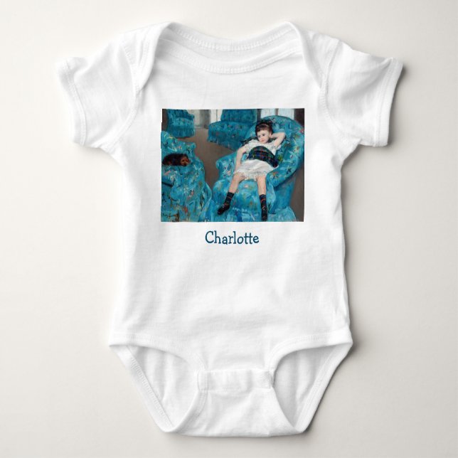 Mary Cassatt - Little Girl in a Blue Armchair Baby Bodysuit (Front)