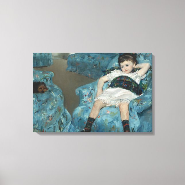 Mary Cassatt - Little Girl in a Blue Armchair Canvas Print (Front)