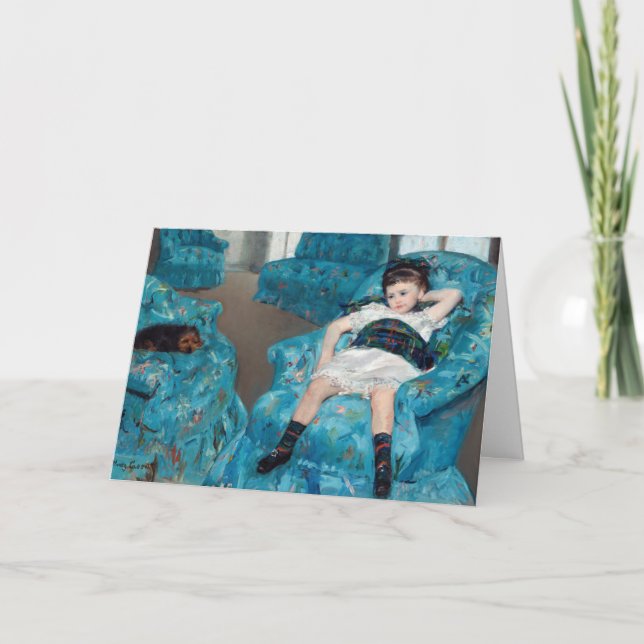 Mary Cassatt - Little Girl in a Blue Armchair Card (Front)