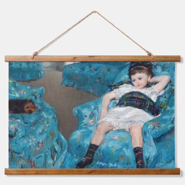 Mary Cassatt - Little Girl in a Blue Armchair Hanging Tapestry (Front)