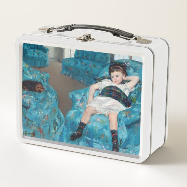 Mary Cassatt - Little Girl in a Blue Armchair Metal Lunch Box (Front)