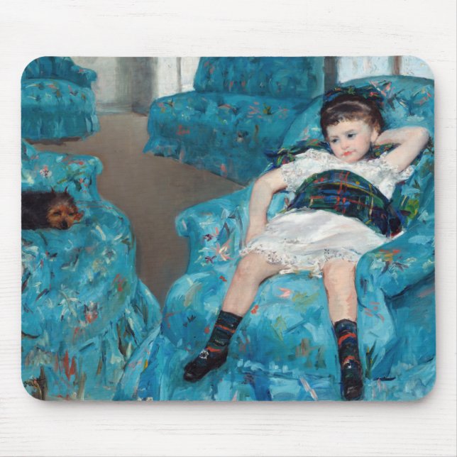 Mary Cassatt - Little Girl in a Blue Armchair Mouse Pad (Front)