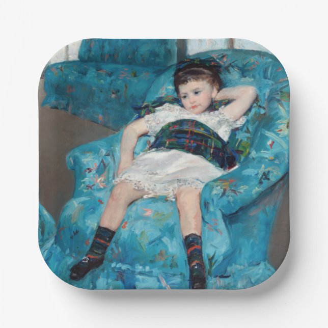 Mary Cassatt - Little Girl in a Blue Armchair Paper Plate (Front)