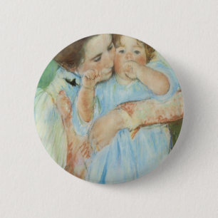 Mary Cassatt Mother and Child Mother's Day Card 6 Cm Round Badge