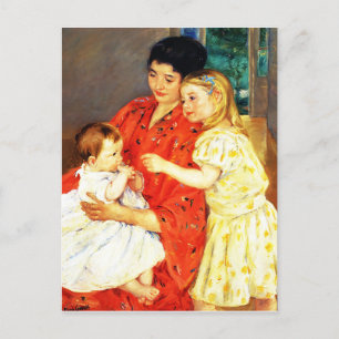 Mary Cassatt, Mother and Sara Admiring the Baby Postcard