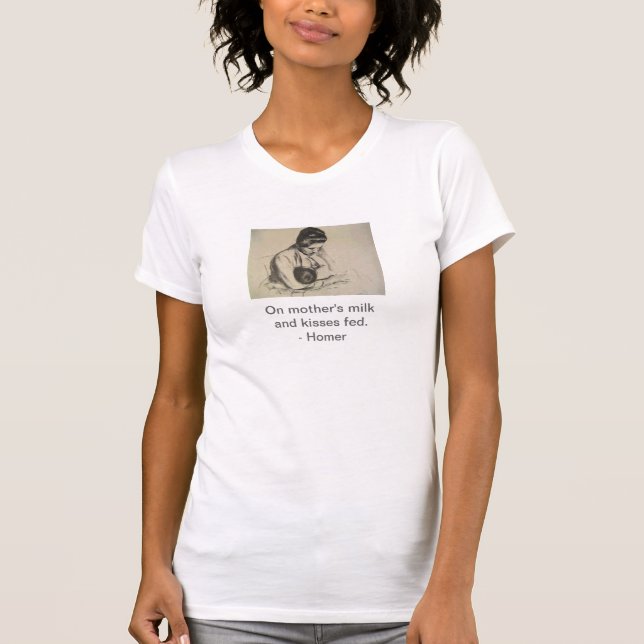 Mary Cassatt Mother Breastfeeding Baby T-Shirt (Front)