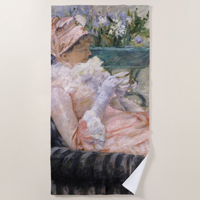 Mary Cassatt - The Cup of Tea Beach Towel (Front)