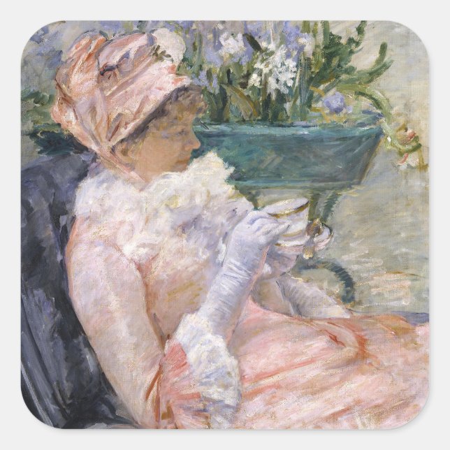 Mary Cassatt - The Cup of Tea Square Sticker (Front)