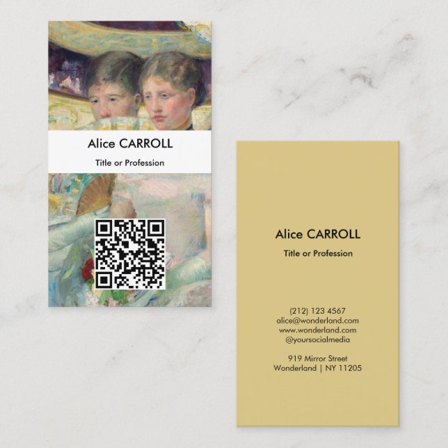 Mary Cassatt - The Loge - QR Code Business Card (Front/Back)