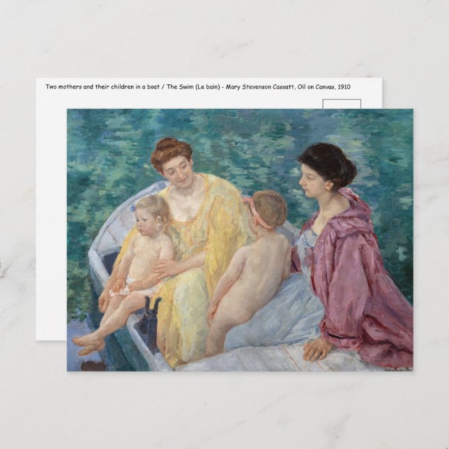 Mary Cassatt - Two mothers and children in a boat Postcard (Front/Back)