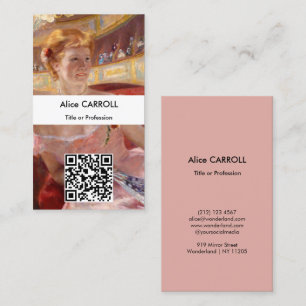 Mary Cassatt - Woman Pearl Necklace Loge - QR Code Business Card
