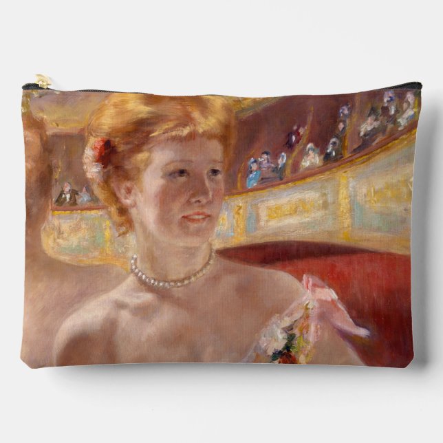 Mary Cassatt - Woman with Pearl Necklace in a Loge Accessory Pouch (Front)