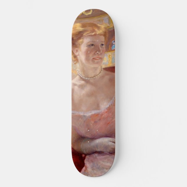 Mary Cassatt - Woman with Pearl Necklace in a Loge Skateboard (Front)