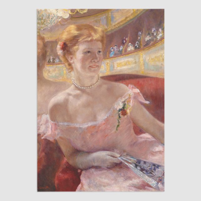 Mary Cassatt - Woman with Pearl Necklace in a Loge Tissue Paper (Creator Uploaded)