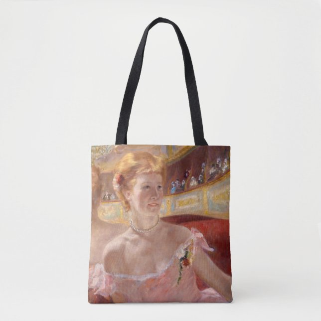 Mary Cassatt - Woman with Pearl Necklace in a Loge Tote Bag (Front)