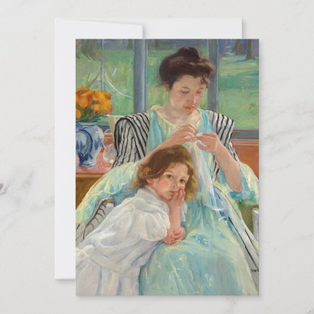 Mary Cassatt - Young Mother Sewing Invitation (Front)