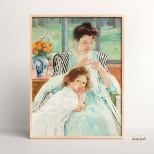 Mary Cassatt Young Mother Sewing Painting Art Poster