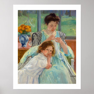 Mary Cassatt - Young Mother Sewing Poster
