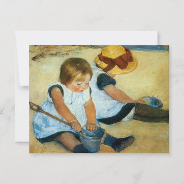 Mary Cassatt's Children on the Beach  (1884) Invitation (Front)