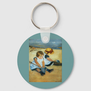 Mary Cassatt's Children on the Beach (1884) Key Ring