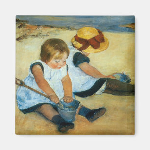 Mary Cassatt's Children on the Beach (1884) Magnet